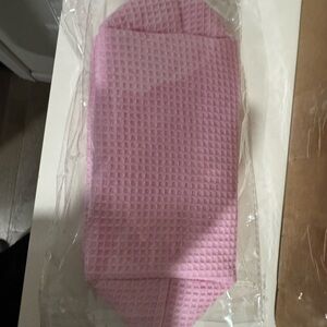 Pink Waffle texture makeup bag new in bag - wishing well white